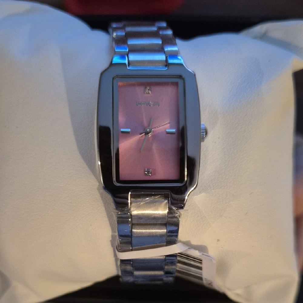 Silver and Pink Rectangular Watch NWT - image 1